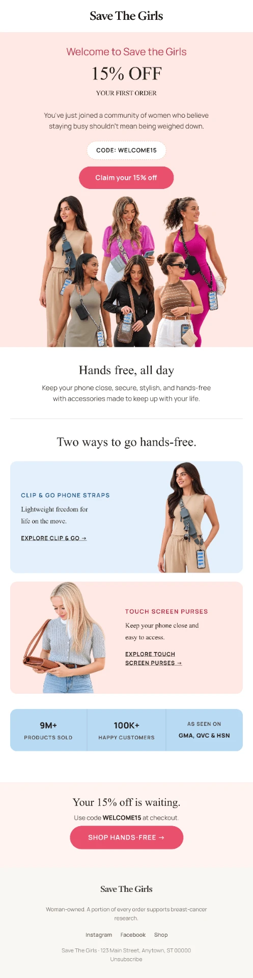 Welcome ecommerce email design